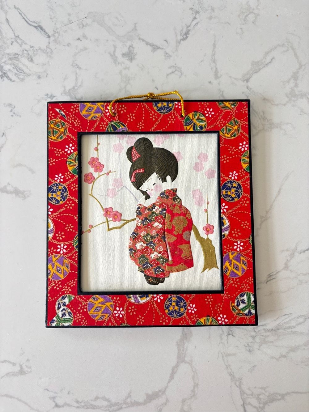 Japanese Paper Art Framed Piece